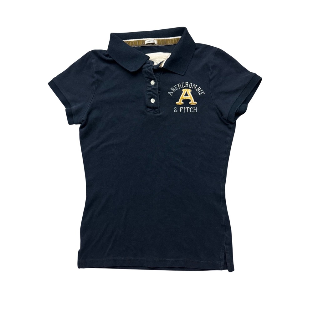 Vintage Y2K Abercrombie & Fitch Short Sleeve Polo Shirt Preppy Baby Tee Size M